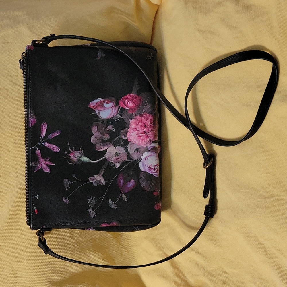 Elliot Lucca Floral Shoulder Bag Purse Adjustable Strap